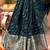 Teal geometric printed zari saree