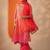 women bandhani printed kurta with trouser & dupatta