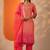 women bandhani printed kurta with trouser & dupatta