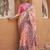 Cream cream & maroon leheriya printed gotta patti organza banarasi saree