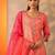 women bandhani printed kurta with trouser & dupatta