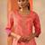 women bandhani printed kurta with trouser & dupatta