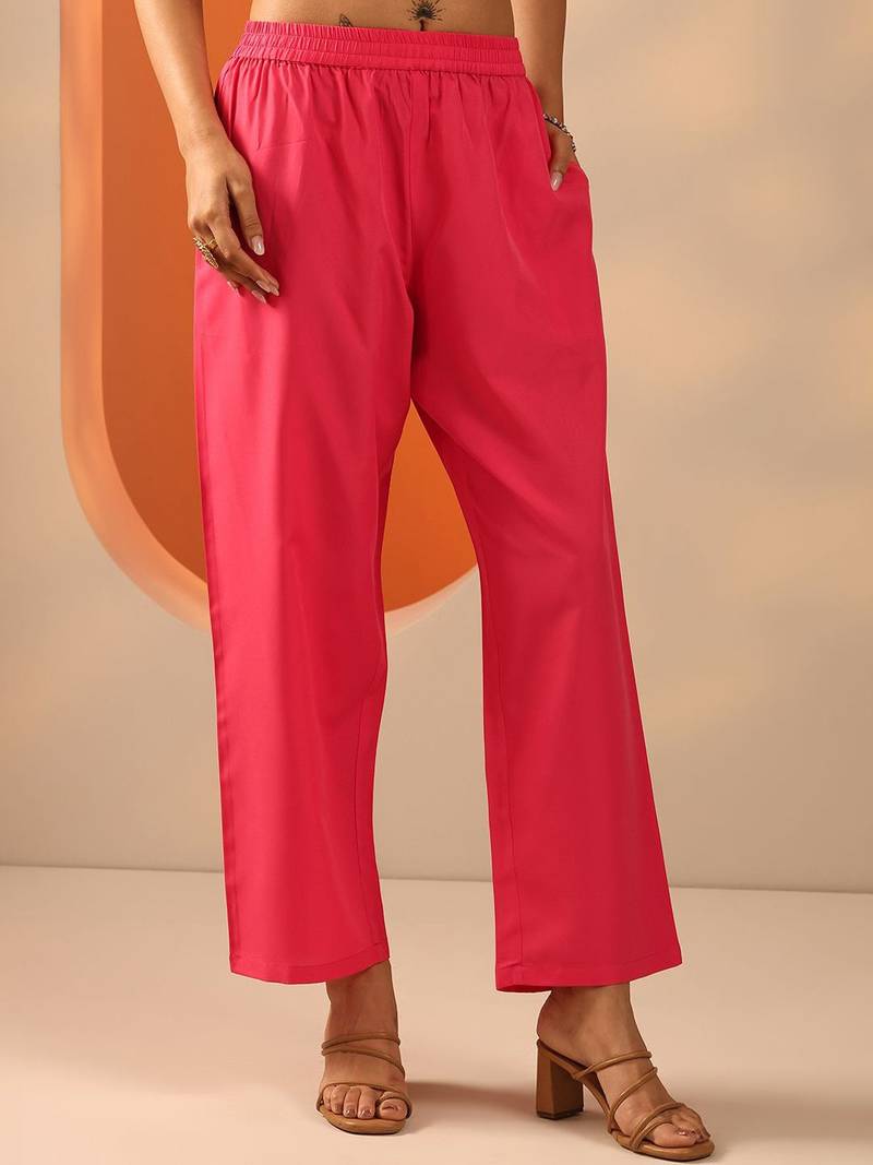 women bandhani printed kurta with trouser & dupatta