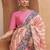 Cream cream & maroon leheriya printed gotta patti organza banarasi saree