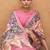 Cream cream & maroon leheriya printed gotta patti organza banarasi saree