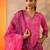 bandhani printed v-neck sequinned straight kurta with trouser and dupatta