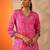 bandhani printed v-neck sequinned straight kurta with trouser and dupatta