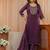 libas burgundy yoke design tissue straight suit set