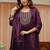 libas burgundy yoke design tissue straight suit set