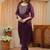libas burgundy yoke design tissue straight suit set