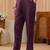 libas burgundy yoke design tissue straight suit set