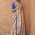 Cream cream & blue ethnic motifs zari organza banarasi saree