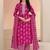 rani pink floral printed cotton blend straight suit set
