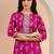 rani pink floral printed cotton blend straight suit set