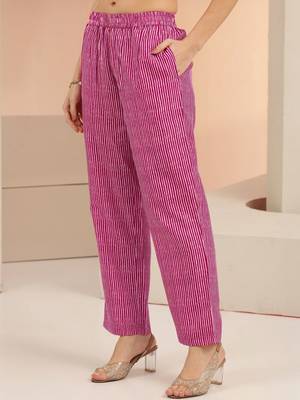 rani pink floral printed cotton blend straight suit set 5