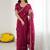 Maroon embellished embroidered  georgette designer saree