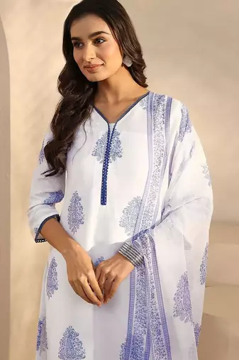 women floral printed regular kurta with palazzos & with dupatta