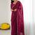 Maroon embellished embroidered  georgette designer saree