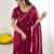 Maroon embellished embroidered  georgette designer saree