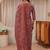 libas maroon floral printed straight suit set