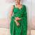 Green floral sequinned  chiffon designer saree