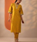 women ethnic motifs embroidered regular sequinned kurta with salwar