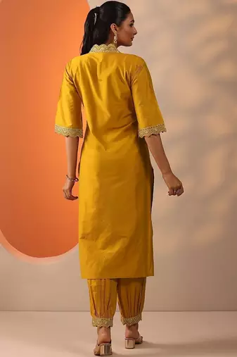 women ethnic motifs embroidered regular sequinned kurta with salwar