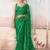 Green floral sequinned  chiffon designer saree