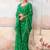 Green floral sequinned  chiffon designer saree
