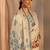 off white floral printed crepe straight suit set with dupatta