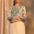 off white floral printed crepe straight suit set with dupatta