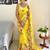 Yellow embellished sequinned  georgette saree