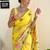 Yellow embellished sequinned  georgette saree
