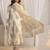off white floral printed chanderi silk straight suit set with dupatta