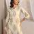 off white floral printed chanderi silk straight suit set with dupatta