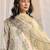 off white floral printed chanderi silk straight suit set with dupatta