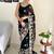 Black embellished sequinned  georgette saree