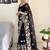 Black embellished sequinned  georgette saree