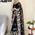 Black embellished sequinned  georgette saree