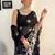 Black embellished sequinned  georgette saree