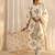 off white floral printed chanderi silk straight suit set with dupatta
