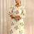 off white floral printed chanderi silk straight suit set with dupatta