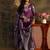 burgundy bandhani cotton blend straight suit set