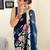 Teal floral embellished  georgette saree