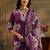 burgundy bandhani cotton blend straight suit set