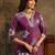 burgundy bandhani cotton blend straight suit set