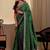 Green embroidered silk blend designer saree