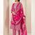 women ethnic motifs printed regular mirror work kurta & trousers with dupatta