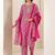 women ethnic motifs printed regular mirror work kurta & trousers with dupatta