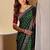 Green embroidered silk blend designer saree
